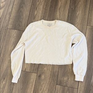 Brixton Cream Long Sleeve waffle knit Crop thermal top